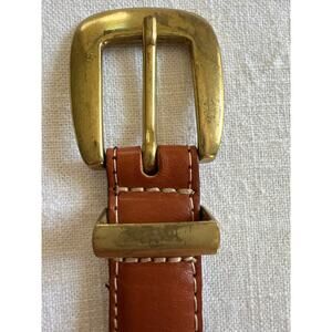 VTG fossil leather‎ belt, brass hardware, 36"